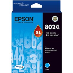 Epson Ink Cartridge 802 Cyan Xl