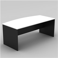 OM BOW FRONT DESK W2100 x D900/750 x H720mm White Charcoal