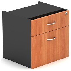 Om Fixed Drawer Pedestal W464 X D400 X H450Mm 1 Drawer 1 File Cherry Charcoal