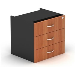 Om Fixed Drawer Pedestal W464 X D400 X H450Mm 3 Drawer Cherry Charcoal