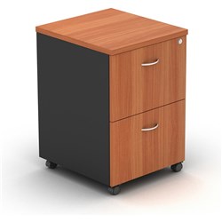 Om Mobile Pedestal 2 Filing Drawers Cherry Charcoal