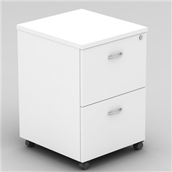 Om Mobile Pedestal 2 Filing Drawers White