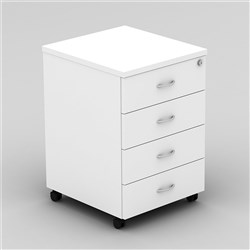 Om Mobile Pedestal 4 Stationery Drawers White