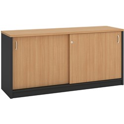 Om Credenza W1800 X D450 X H720Mm Beech Charcoal