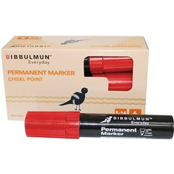 Bibbulmun Permanent Marker Chisel 810 Red 12Mm