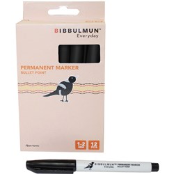 Bibbulmun Permanent Marker Bullet 100 Black 1Mm