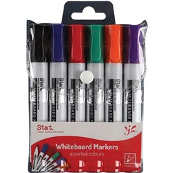 Stat Whiteboard Marker Wallet 6 Assorted (Blk/Bl/R/G/Or/Pur)