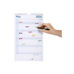 Sasco Wall Calendar Family Planning 410X250Mm White/Blue