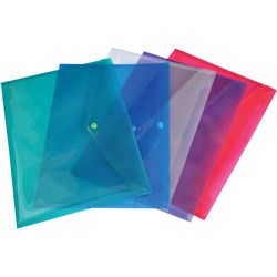 Stat Document Wallet With Button A4 Pp Assorted 10Pk