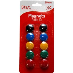 STAT MAGNETIC BUTTONS 20MM ASSORTED (10)