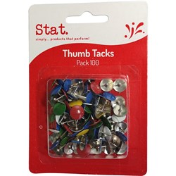 Stat Drawing Pins Asst Pk100