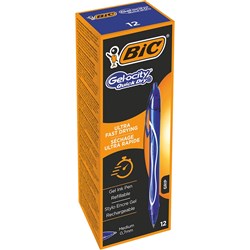 Bic Gelocity Gel Pen Retractable 0.7Mm Medium Blue Pack Of 12