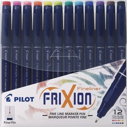 Pilot Frixion Fineliner Erasable Assorted Wallet Of 12