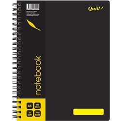 Quill Notebook 70gsm PP A4 Black 240 Pages