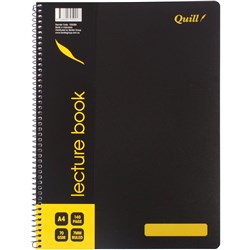 Quill Lecture Book 70gsm PP A4 Black 140 Pages