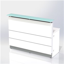 POLARIS RECEPTION COUNTER W 1200 x D 805 X H 1120mm Gloss White