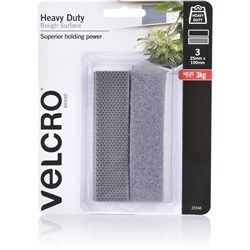 Velcro Heavy Duty Hook &  Loop Rough Surface 25 X 100Mm Pack Of 3