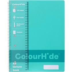 COLOURHIDE NOTEBOOK A4 Lecture 140 Page Aqua