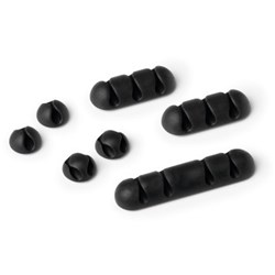 Cavoline Clip Mix Self-Adhesive Cable Clips Graphite Pack Of 7