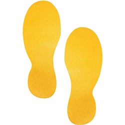 DURABLE FLOOR MARKING SHAPE - FEET Yellow Pack of 10