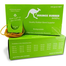 BOUNCE RUBBER BANDS ASSORTED SIZES 100GM BOX