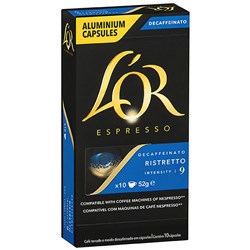 L'OR ESPRESSO CAPSULES DECAF RISTRETTO 9 Box 100