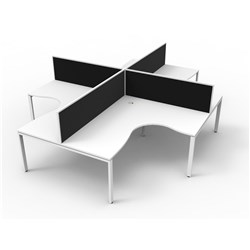 Deluxe Rapid Infinity Corner Workstation 4 Person Pod 3630W X 3630D X 1200Mmh Nw/Ws