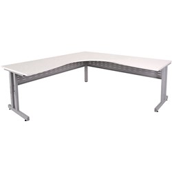 Cleg Corner Workstation 1500W X 1500W X 700D X 730Mmh Natural White