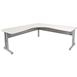 Cleg Corner Workstation 1800W X 1800W X 700D X 730Mmh Natural White