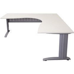 Rapid Span Corner Workstation 1500W X 1500W X 700D X 730Mmh Nw With Brushed Silver Frame