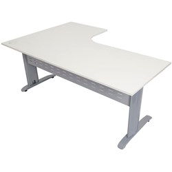 Rapid Span Corner Workstation 1800W X 1200W X 700D X 730Mmh Nw With Brushed Silver Frame