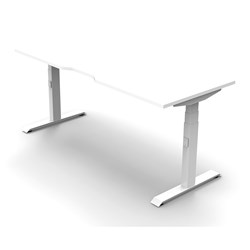 Boost Height Adjustable Workstation 1800Wx750Dx1250Mmh Natural White/White