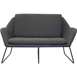 Cardinal Lounge Chair 2 Seater 1335W X 690D X 890Mmh Charcoal Ash