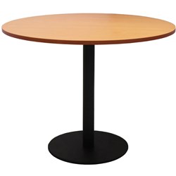 Rapidline Circular Meeting Table 900Mm Dia Disc Base Beech With Black