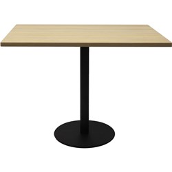 Rapidline Square Top Table 900X900Mm Circular Base Natural Oak With Black