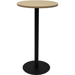 Rapidline Circular Dry Bar Table 600Mm Dia Disc Base Natural Oak With Black