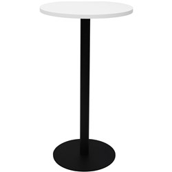 Rapidline Circular Dry Bar Table 600Mm Dia Disc Base Natural White With Black