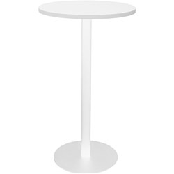 Rapidline Circular Dry Bar Table 600Mm Dia Disc Base Natural White White Satin