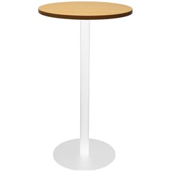 Rapidline Circular Dry Bar Table 600Mm Dia Disc Base Beech White Satin