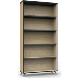Rapid Infinity Bookcase 900Wx315Dx1800Mmh Natural Oak With Black