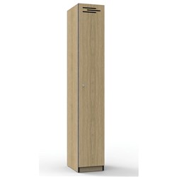 Rapidline Melamine Locker 1 Door 305Wx455Dx1850Mmh Natural Oak With Black Edging