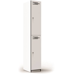 Rapidline Melamine Locker 2 Door 305Wx455Dx1850Mmh Natural White With Black