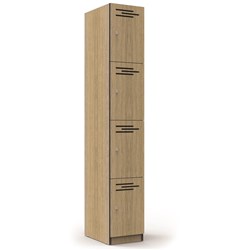 Rapidline Melamine Locker 4 Door 305Wx455Dx1850Mmh Natural Oak With Black