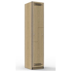 Rapidline Melamine Locker Step Door 305Wx455Dx1850Mmh Natural Oak With Black