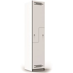 Rapidline Melamine Locker Step Door 305Wx455Dx1850Mmh Natural White With Black