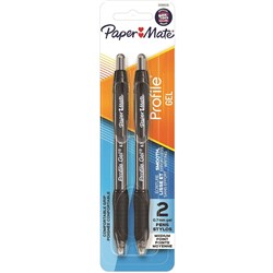 Papermate Gel Pen Profile Retractable 0.7Mm Black Pack Of 2