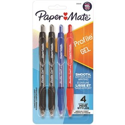 Papermate Gel Pen Profile Retractable 0.7Mm Business Assorted Pack Of 4