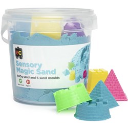 EC SENSORY MAGIC SAND With Moulds 600g Tub Blue