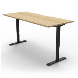 Boost Electric Height Adjustable Desk 1200Wx750D Oak Top Black Frame