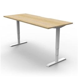 Boost Electric Height Adjustable Desk 1500Wx750D Oak Top White Frame